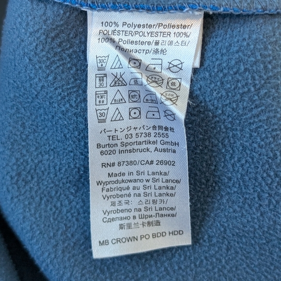 Burton Snowboard Company Dryride Hoodie Men's Medium Blue Pullover Spellout - Picture 10 of 13